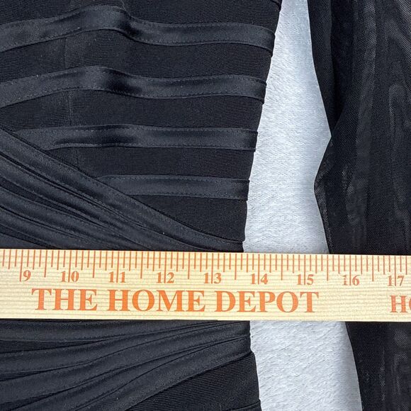 Vtg Y2K Bustier Top Womens 6 Black Sheer Mesh Party Grunge Whimsigoth Sexy Edgy - Picture 10 of 15